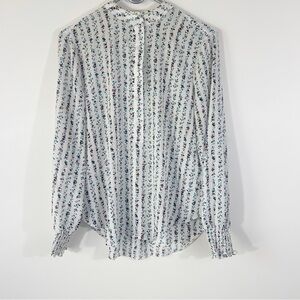 Loft Long Sleeve Floral Button Down Blouse Size Small
